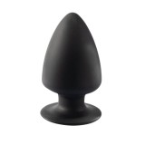 Plug anal SILEX-D M Plug Model 1, din silicon premium, reactiv la căldură, lungime 11 cm, diametru 6.2 cm, negru (mărime M)
