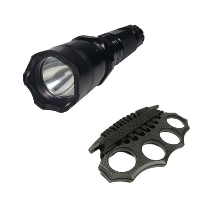 Lanterna cu electrosoc cu acumulator, LED + Box cadou foto
