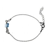 Bratara argint fetite cu fluturas Swarovski bleu
