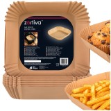 Hartie pentru air fryer Zortiva, 100 buc, 23x23 cm, antiaderenta