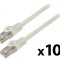 Patch cord F/UTP 6 litat CCA PVC gri 0,25m 26AWG