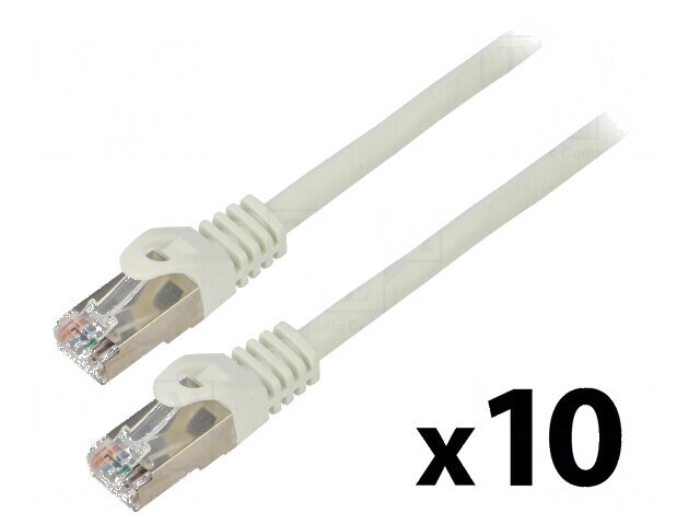 Patch cord F/UTP 6 litat CCA PVC gri 0,25m 26AWG