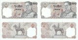 2 &times; 1991 , 10 baht ( P-87a.10 ) - Thailanda - stare UNC Serie consecutiva !