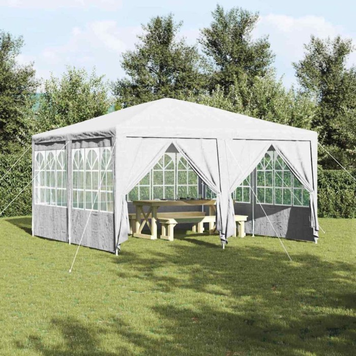 vidaXL Cort pentru Petreceri Alb 400 x 400 x 266 cm Poliester și oțel 42003425