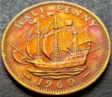 Cumpara ieftin Moneda HALF PENNY - MAREA BRITANIE/ ANGLIA, anul 1960 *cod 2335 = circulata, Europa