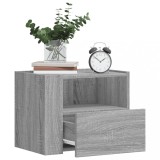 Gossi noptiera montata pe perete gri sonoma 45x30x35 cm