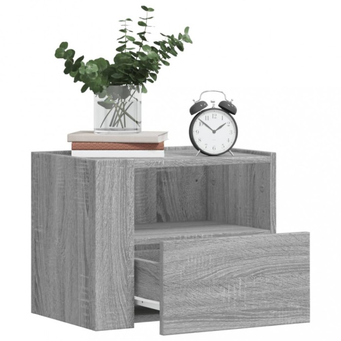 vidaXL Noptieră montată pe perete gri Sonoma 45x30x35 cm 848321