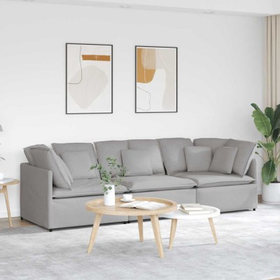 vidaXL Canapea modulară cu perne, gri nor, textil 3321276 foto