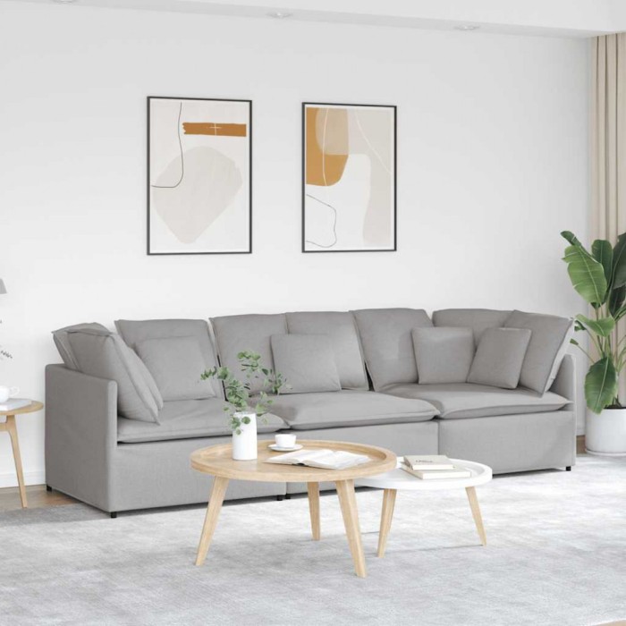 vidaXL Canapea modulară cu perne, gri nor, textil 3321276