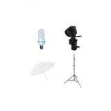 Starter kit lumina continua foto-video cu umbrela de difuzie 84cm