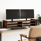 VidaXL Suport de monitor, stejar fumuriu, 100x27x20 cm, lemn prelucrat