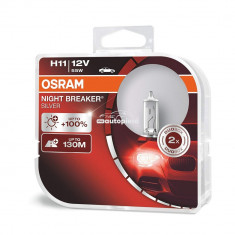 Set 2 becuri Osram H11 Night Breaker Silver (+100% lumina) 12V 55W 64211NBS-HCB