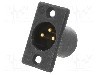 Conector XLR, montare pe panou, 3 pini, Neutrik, NC3MP-B, T241148