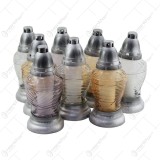 Set 8 candela din sticla cu capac 24 CM, Pastel