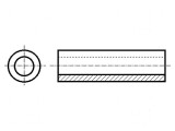 Manşon distanţier cilindric alamă nichel 9,52mm &Oslash;int: 4,98mm