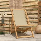 vidaXL Scaun de plajă Bej Lemn solid de tec 42032663