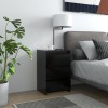 Gossi noptiera, negru, 40x35x62,5 cm, lemn compozit
