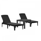 Set șezlonguri de grădină Jaipur duo cu masă Rosario grafit