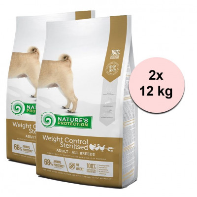 Natures Protection dog adult weight control sterilised poultry with krill all breeds 2 x 12 kg foto