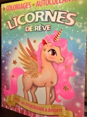 Licornes de reve (Unicorni fantastici - carte de colorat cu abtibilduri - carte in limba franceza)