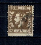1872 - Carol I cu barba, 25 bani dantelat, stampilat