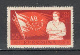 Romania.1960 40 ani greva generala YR.255, Nestampilat