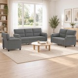 Cumpara ieftin Set de canapea 3 pcs Gri inchis Catifea
