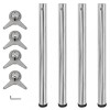 Picioare Masa Reglabile Crom 710-720 mm vidaXL - Set 4 Bucati Argintii, Inaltime Ajustabila, Birou, Bar, Banc de Lucru