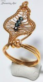 B138. Inelul Nibelungilor, Fir Gilt auriu, Hematite, 6 cm pe deget, 57 - 67, RavariuArt