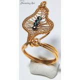 B138. Inelul Nibelungilor, Fir Gilt auriu, Hematite, 6 cm pe deget