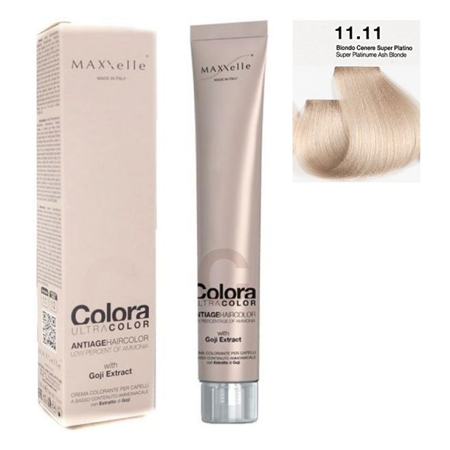 Blond Foarte Platinat Cenusiu 11.11 Vopsea Colora MaXXelle cu extract de Goji 100 ML