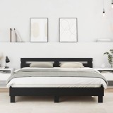 VidaXL Cadru de pat Stejar Negru 180 x 200 cm Lemn compozit