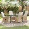 vidaXL Set de masă pentru grădină cu pernă 5 pcs Bej Rattan poli 3379558