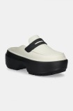 Crocs papuci Stomp Loafer Clog femei, culoarea bej, cu platforma, 209937