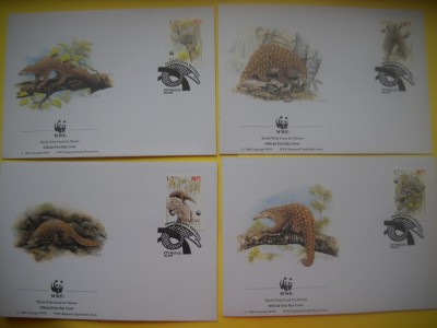HOPCT PLIC FDC S NR 251 SET 4 FDC FAUNA-PANGOLIN MACAO-CHINA foto