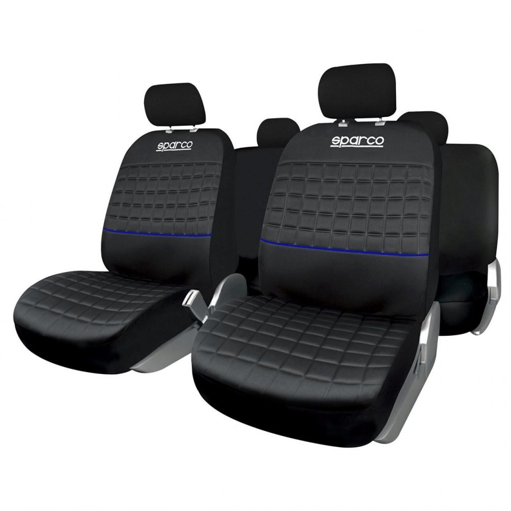 Set Huse Scaune Auto pentru Volkswagen Passat B8 - Sparco Lazio, negru -  albastru, 11 bucati | Okazii.ro