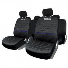 Set Huse Scaune Auto pentru Volkswagen Passat B6 - Sparco Lazio, negru - albastru, 11 bucati foto