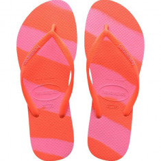 Havaianas slapi SLIM COLOR FUN femei, culoarea portocaliu, cu toc plat, 4149323.5572