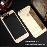 Folie Sticla iPhone 6 iPhone 6s Tuning GOLD Oglinda Fata+Spate Tempered Glass Ecran Display LCD