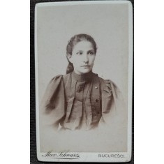 Fotografie tip CDV, femeie, sfarsit de secol XIX