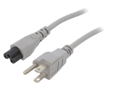 Cablu Alimentare IEC C5 la NEMA 5-15 5m Gri 7A foto