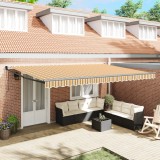 vidaXL Marchiză Retractabilă Automată cu Dungi Multicolore 500x300 cm