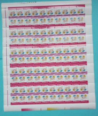 TIMBRE ROMANIA 2000 LP1503 ZIUA INDRAGOSTITILOR 2 COLI 100 VALORI MNH foto