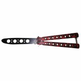 Briceag Fluture Antrenament Ideallstore Scared Skulls, 22cm, Rosu - Cutit Butterfly Profesional Otel