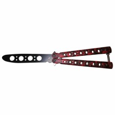 Briceag fluture, Scared Skulls, pentru antrenament, 22 cm, rosu