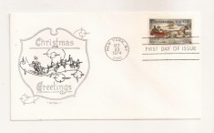 P7 FDC SUA- Christmas Greetings -First day of Issue, necirc. 1974