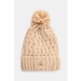 Medicine caciula femei, culoarea bej, din tricot gros