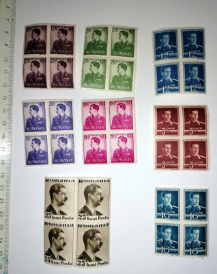 9 LOT TIMBRE VECHI ROMANIA - REGELE MIHAI / CAROL foto