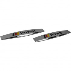 Set 2 Buc Emblema “Power” Culoare Crom YZB-39 061023-5