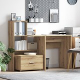 vidaXL Birou stejar artizanal 131.5 x 50 x 106.5 cm Lemn compozit